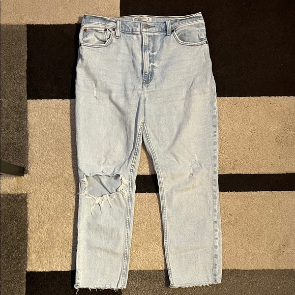 Abercrombie & Fitch Denim - Abercrombie & Fitch Light Blue Distressed Ankle Jeans